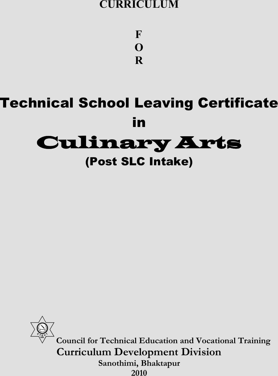 TSLC in Culinary Arts, 2010